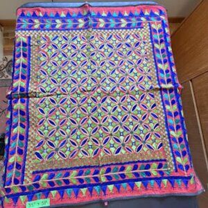 Vintage Indian Embroidered Tapestry